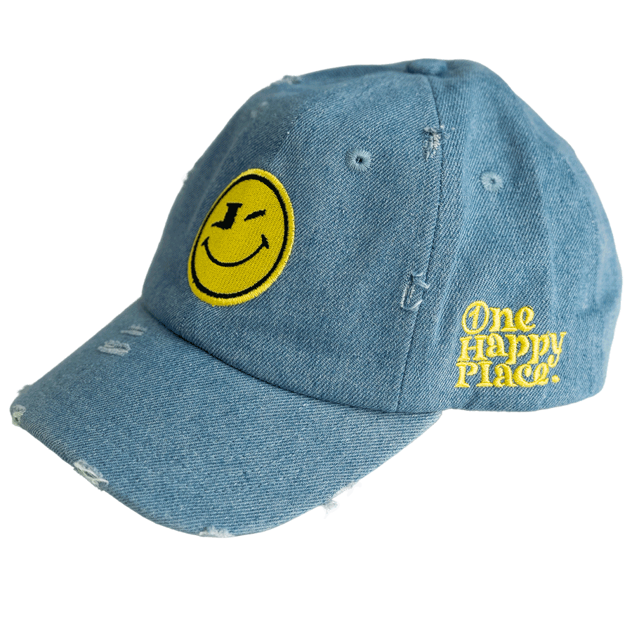 One Happy Place Light Denim Vintage Hat