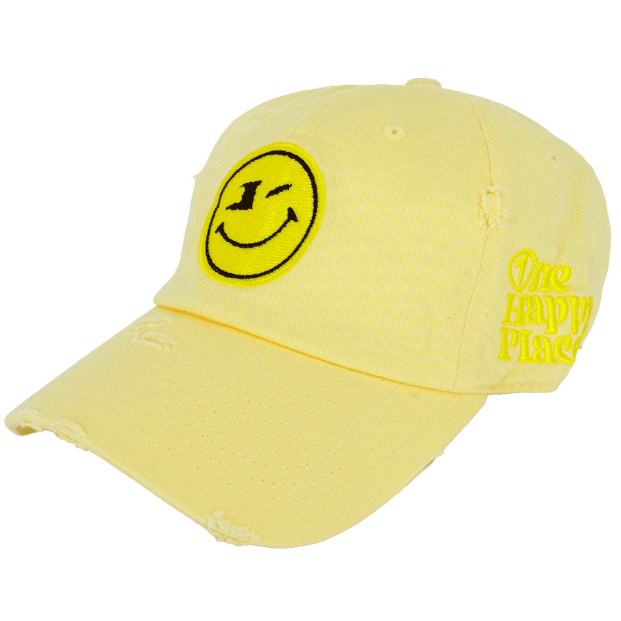 One Happy Place "Yellow Poui" Light Yellow Vintage Hat