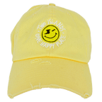One Happy Place "Yellow Poui" Motto Light Yellow Vintage Hat