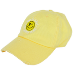 One Happy Place "Yellow Poui" Motto Light Yellow Vintage Hat