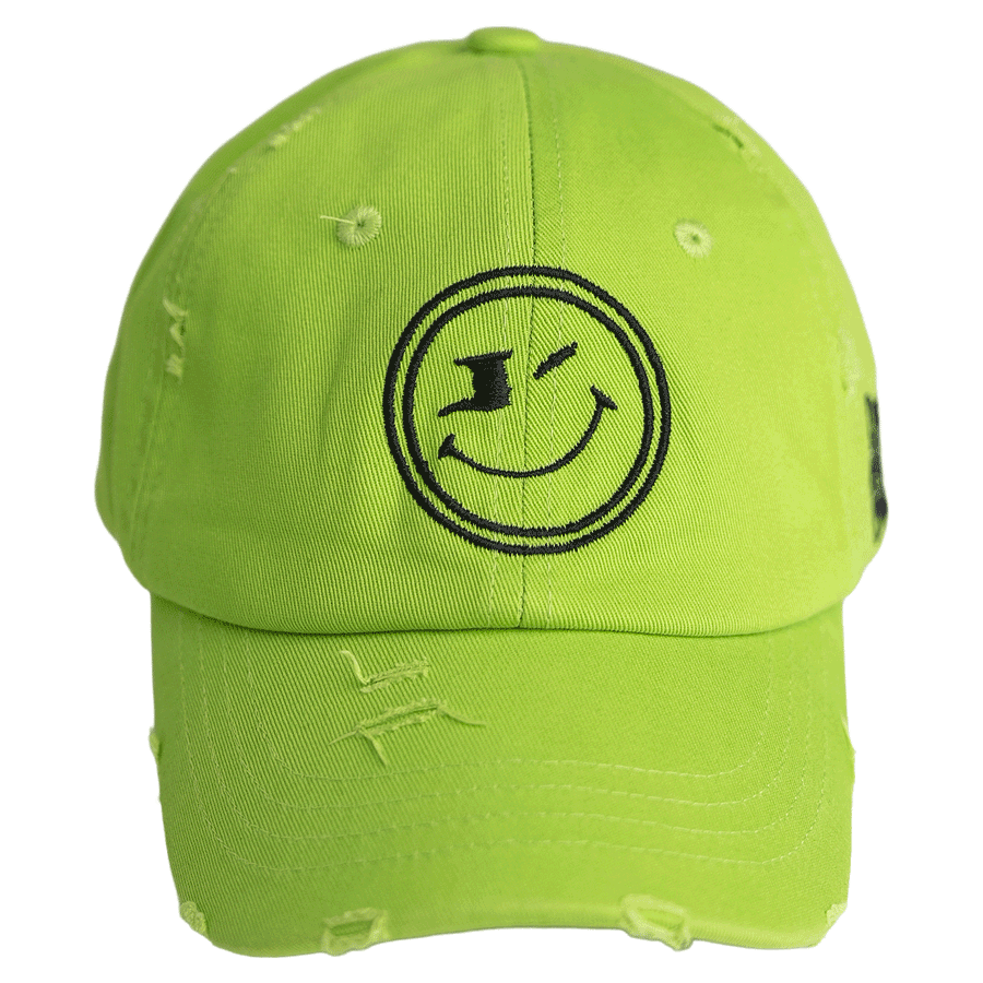 One Happy Place "LIME TIME" Limited Edition Lime Green Vintage Hat