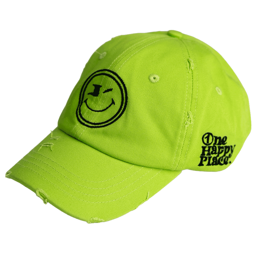 One Happy Place "LIME TIME" Limited Edition Lime Green Vintage Hat